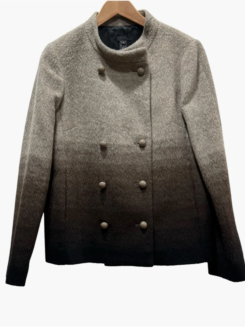 J.Crew Ombre Wool Blend Jacket Peacoat Preppy Dark Academia Outwear Fall Size 6